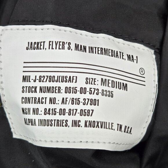 VINTAGE Alpha Industries Men Jacket M Flight Flyer MA1 Intermediate Twitch - Picture 12 of 14